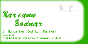 mariann bodnar business card